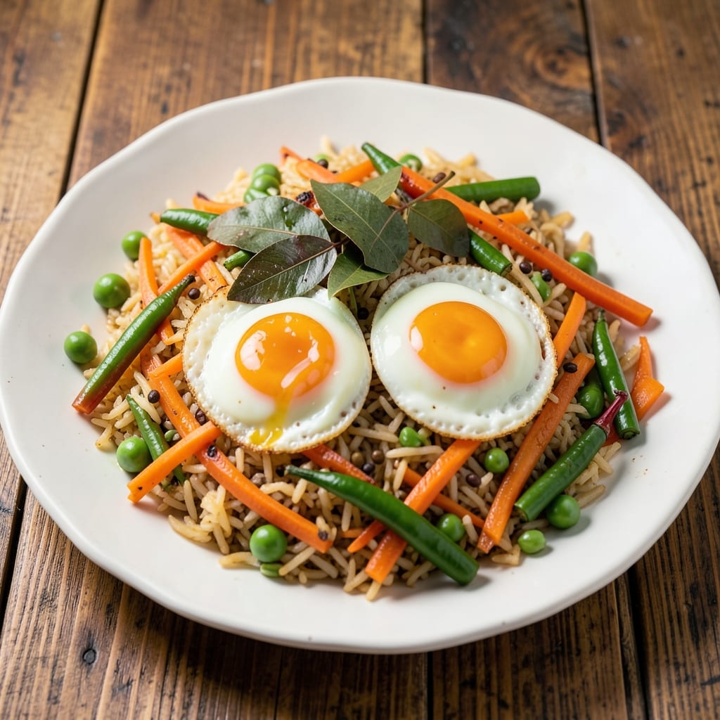 Andhra Egg Fried Rice Recipe: Spicy Tamarind and Mustard Seed Kick
