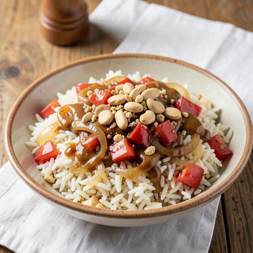 African Dry Rice Recipe: Toasted Peanut and Tomato-Spiced One-Pan Feast