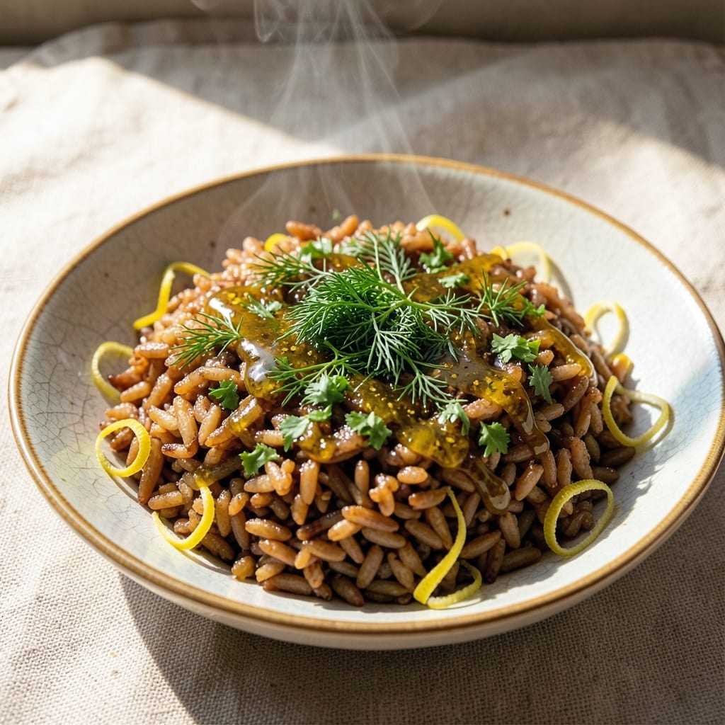 Albanian Rice Recipe: Fragrant Lemon and Herb Infusion with Perfect Grain Texture