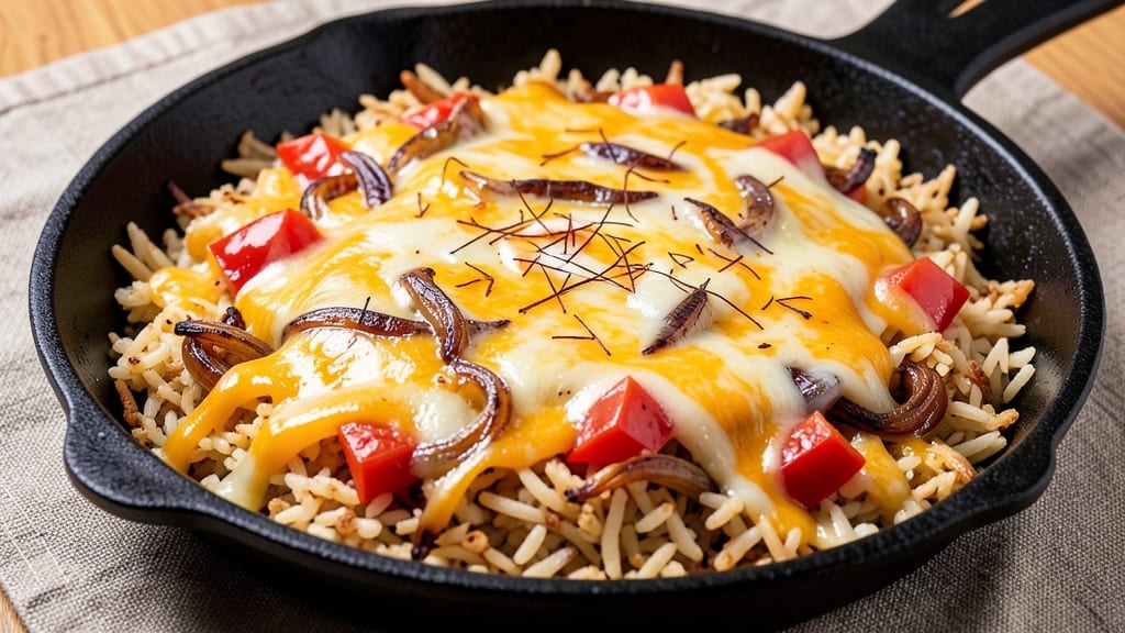 Cheesy Spanish Rice Recipe: Saffron-Infused Melting Cheese Magic
