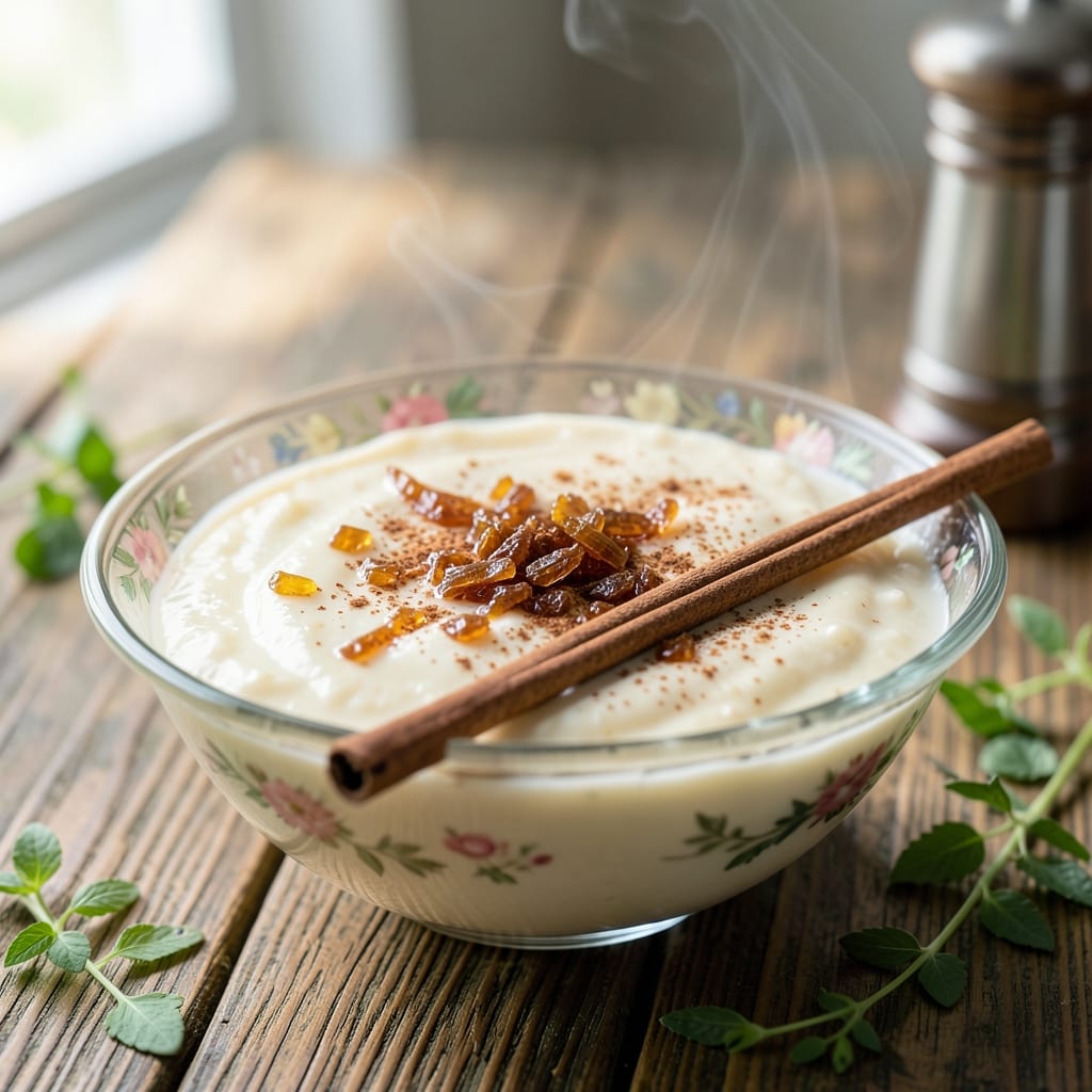 American Rice Pudding Recipe: Vanilla-Cinnamon Spiced Creaminess With Toasted Pecan Topping