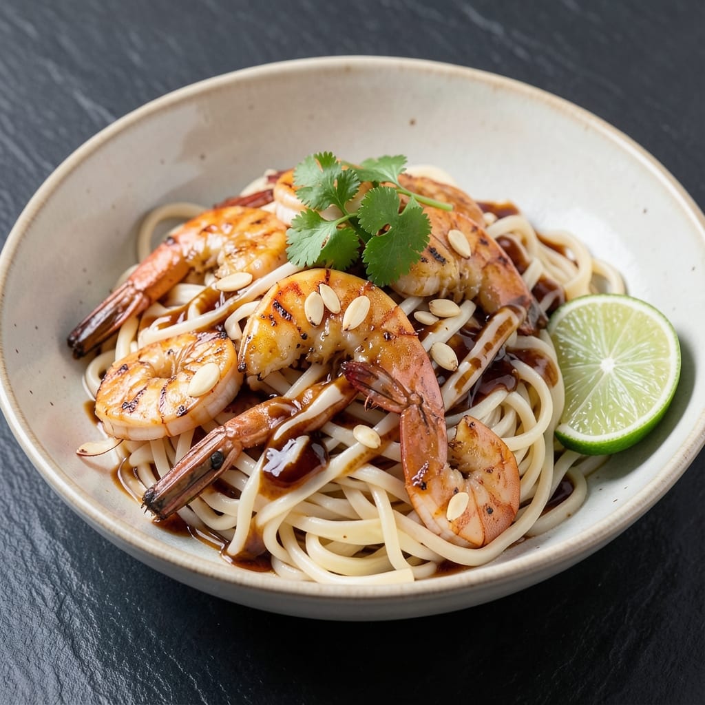 Asian Shrimp and Rice Noodles Recipe: Lemon-Garlic Wok-Tossed Freshness