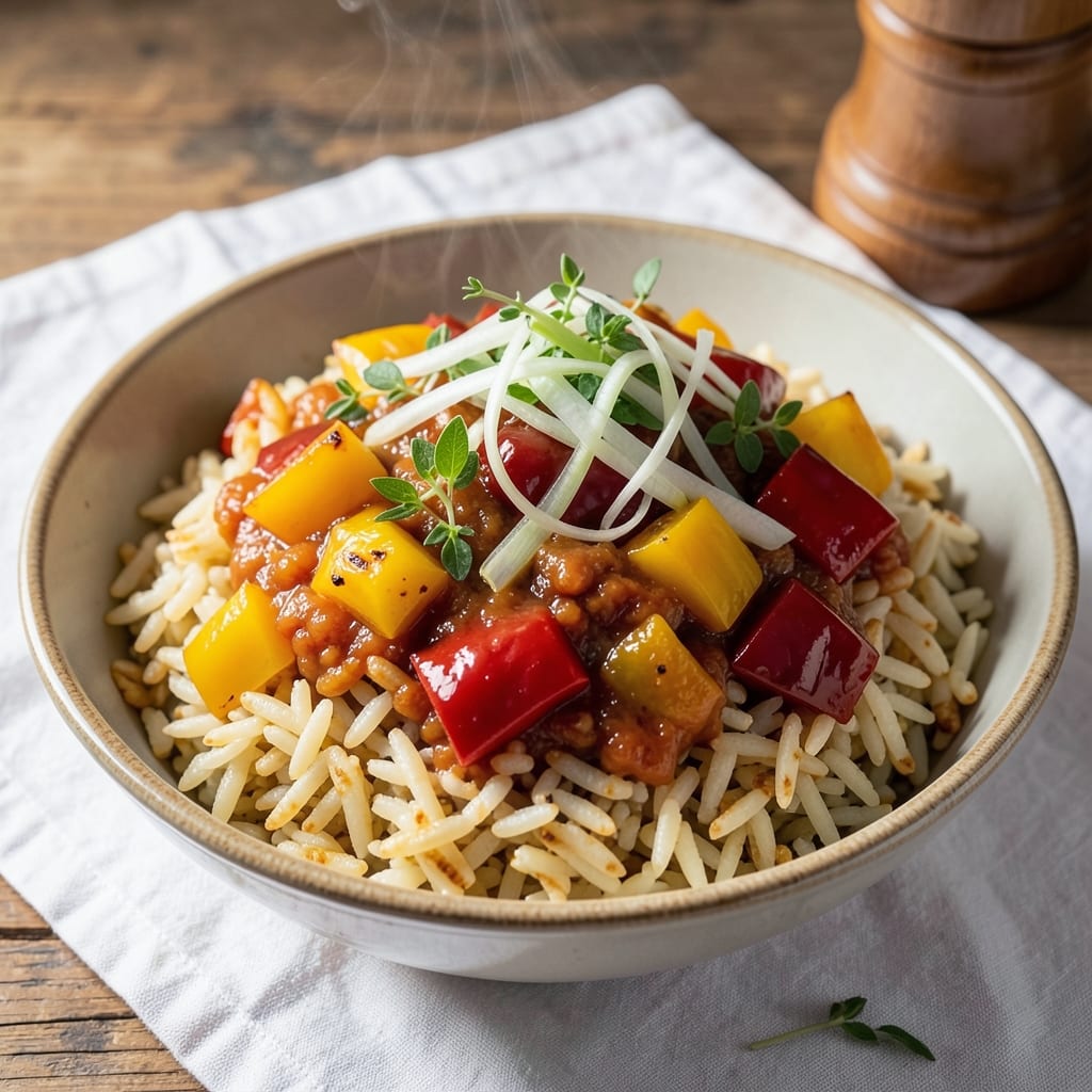 African Yellow Rice Recipe: Tomato-Pepper Spice Bomb in One Pot