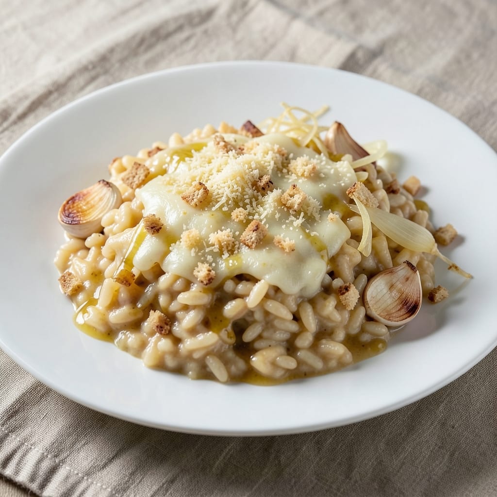 Asiago Rice Recipe: Creamy Melty Cheese with Toasted Garlic Crunch
