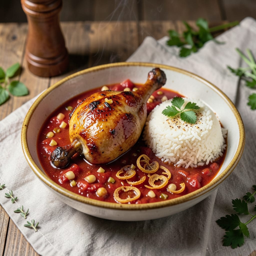 Amazing Forgotten Chicken Recipe with Rice: Spiced Tomato-Braised Revival in One Pot