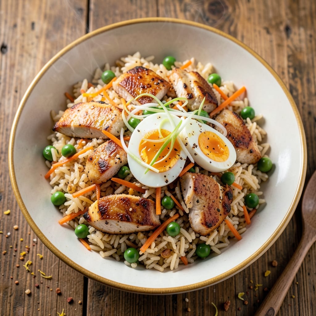 American Chicken Fried Rice Recipe: Crispy Egg and Veggie-Packed One-Pan