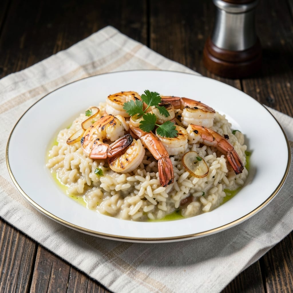 Arborio Rice and Shrimp Recipe: Lemon-Garlic Risotto With Buttery Shrimp