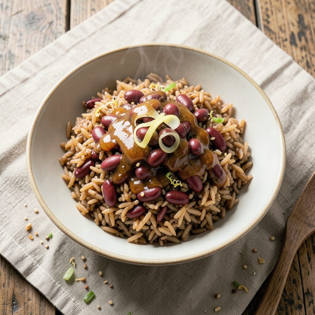 Adzuki Beans and Brown Rice Recipe: Sweet-Savory Japanese Bento Balance