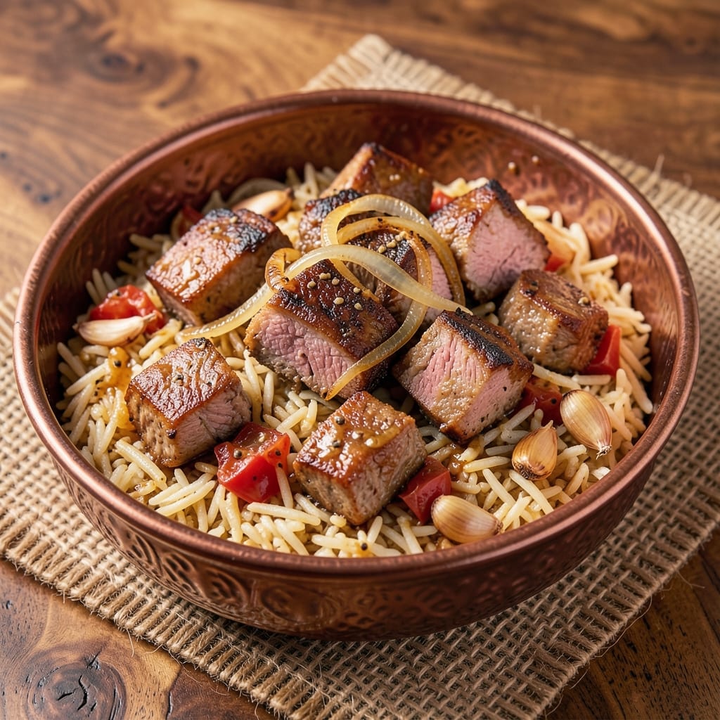 Arabian Kabsa Rice Recipe: Spiced Lamb and Toasted Rice Harmony