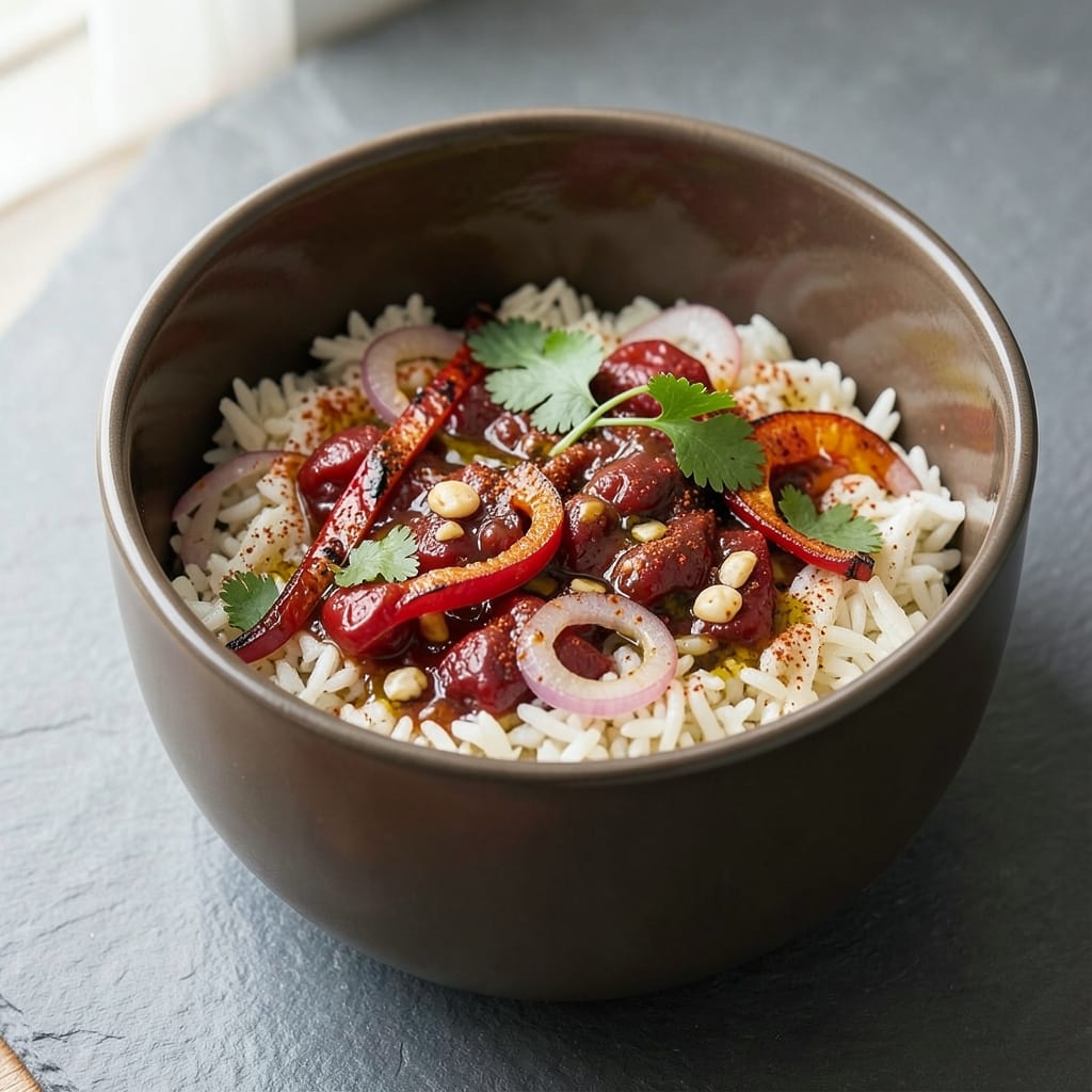 Arroz Rojo Rice Cooker Recipe: Smoky Tomato-Chili Rice in One Pot