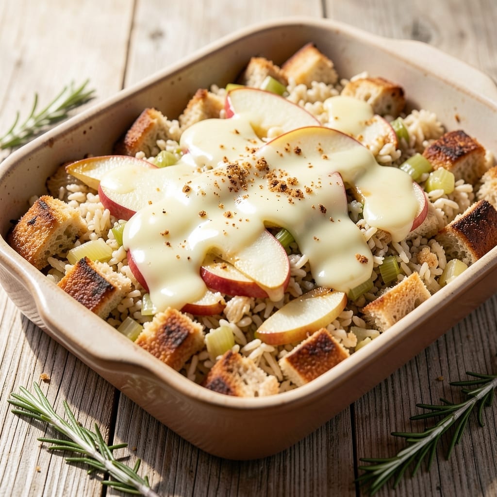 Apple Rice Stuffing Recipe: Spiced Apple-Cider Crunch With Toasted Bread Cubes