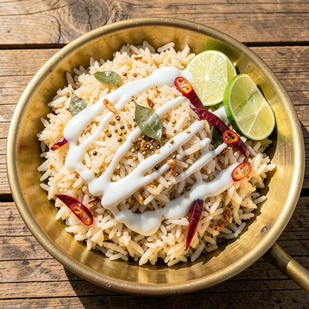 Andhra Bagara Rice Recipe: Fragrant Coconut-Lime Rice with Spiced Egg Bites