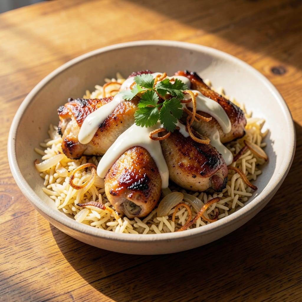 Armenian Chicken and Rice Recipe: Spiced Yogurt-Marinated Crust With Fragrant Rice