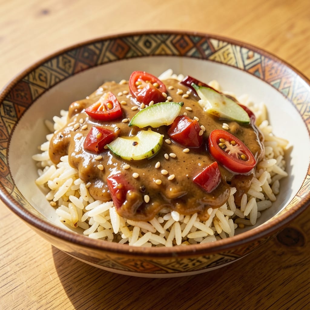 African Spicy Rice Recipe: Bold Peanut-Tomato Heat in One Pot