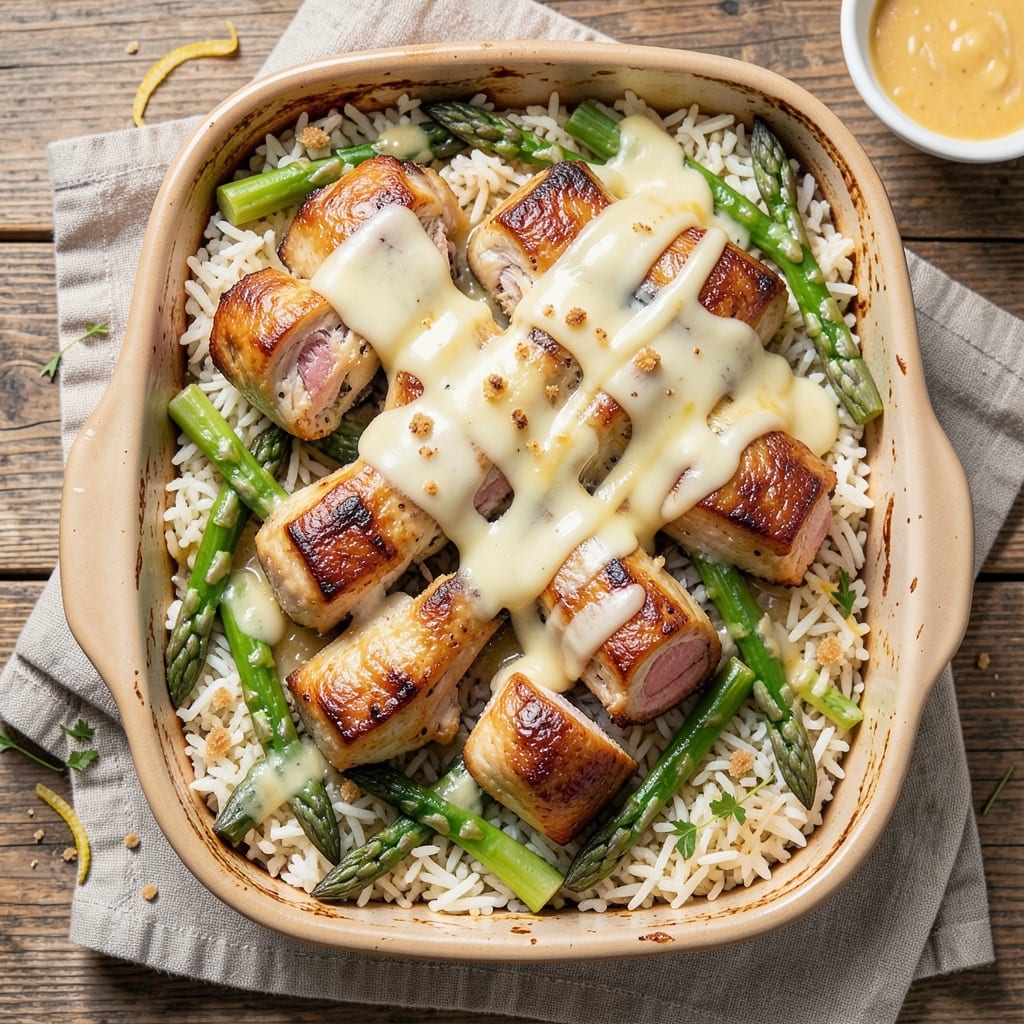 Asparagus Chicken and Rice Casserole Recipe: One-Pan Baked Comfort with Crispy Top