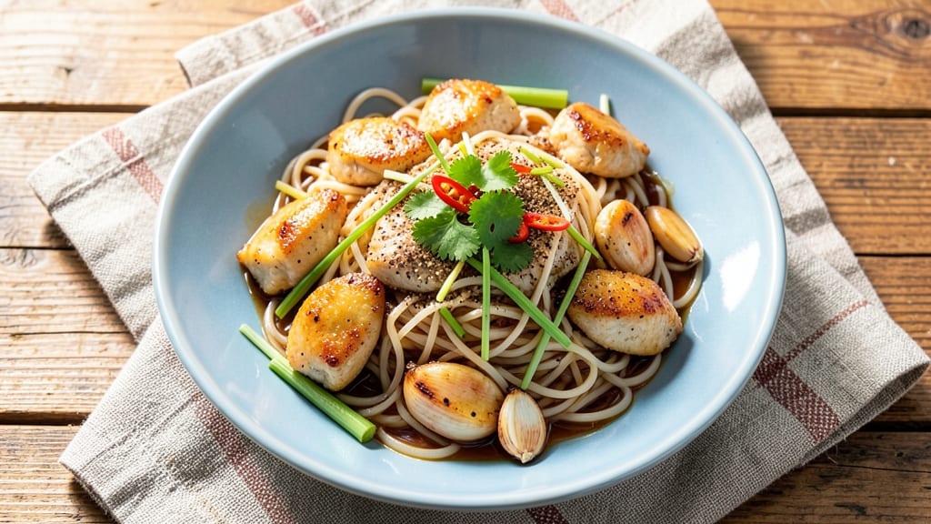 Chicken Rice Vermicelli Noodles Recipe: Fragrant Five-Spice Chicken Over Silky Rice Noodles