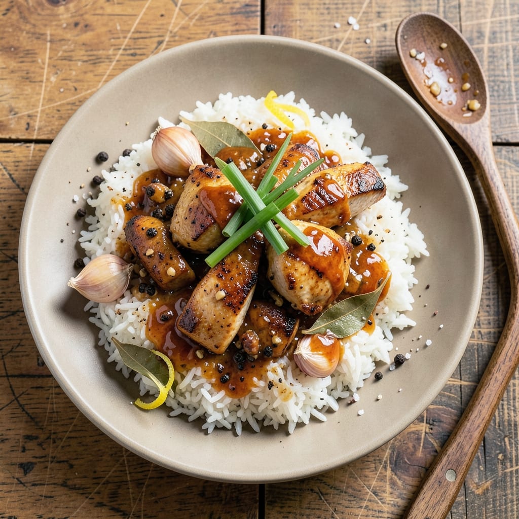 Adobo Rice Filipino Recipe: Soy-Steeped Aromas and Crispy Rice Crusts
