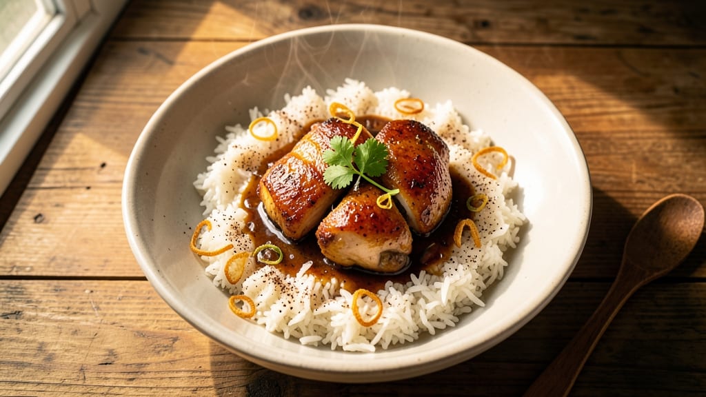 Chicken Rice Oyster Sauce Recipe: Creamy, Fragrant Five-Spice Glaze