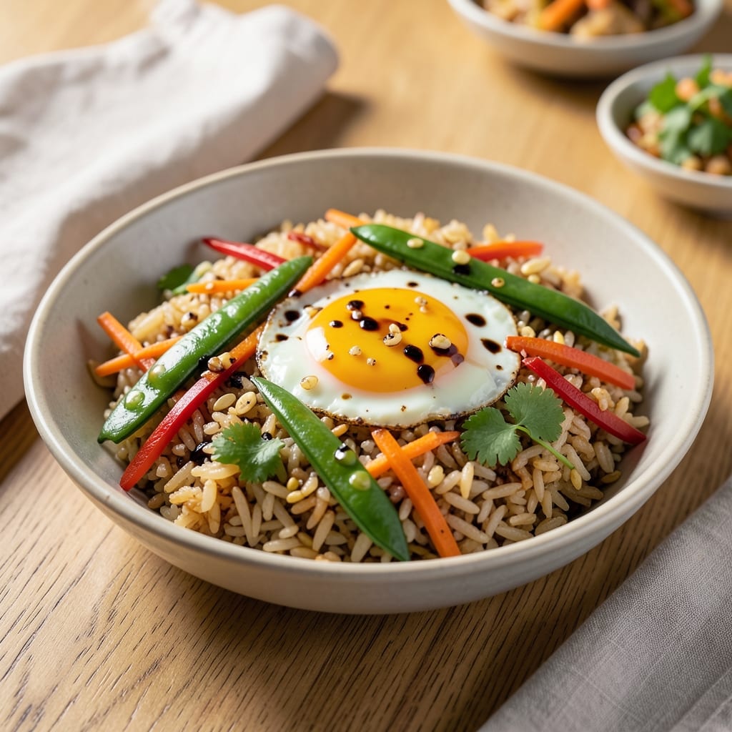 Asian Vegetable Fried Rice Recipe: Garlic-Chili Crunch and Eggy Richness