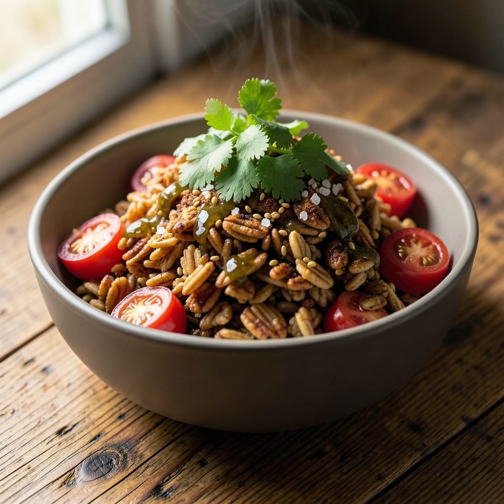Aroma Rice Cooker Steel Cut Oats Recipe: Savory Porridge with Toasted Spice Crunch
